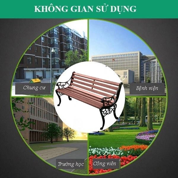 Mẫu ghế công viên có tựa phù hợp không gian xanh công cộng