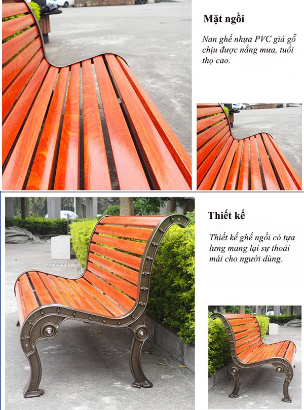 Các đặc điểm thiết kế của ghế công viên gỗ nhựa khung nhôm