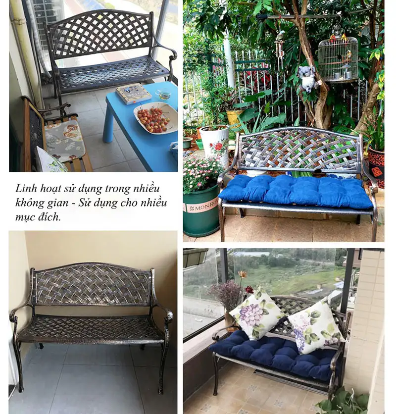 Mẫu ghế dài nhôm đúc sử dụng ở nhiều không gian