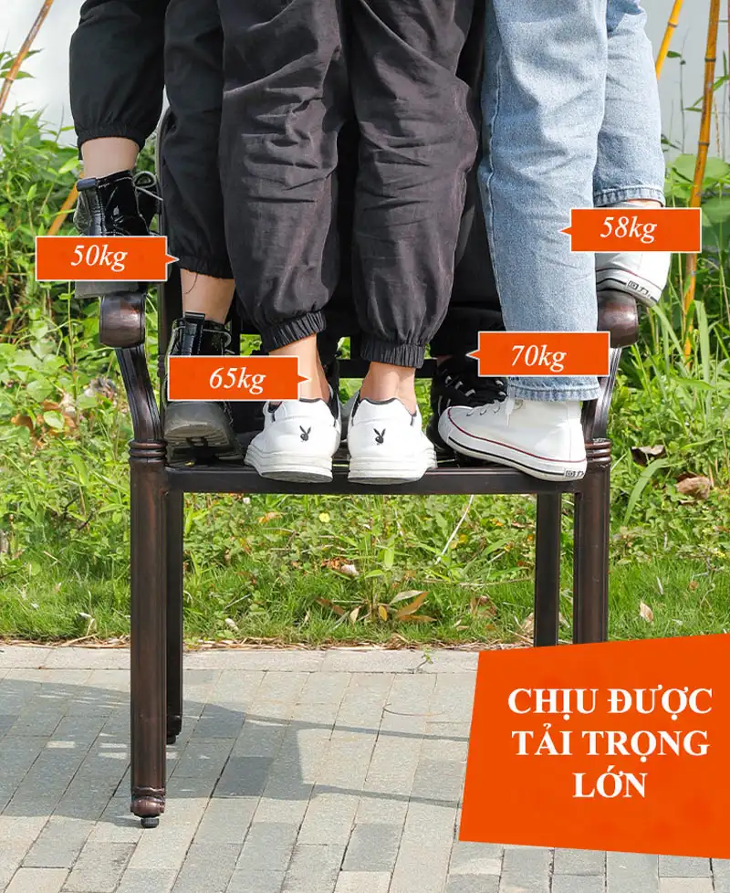Đánh giá: Ghế sân vườn nhôm đúc họa tiết hoa sen chịu lực tốt