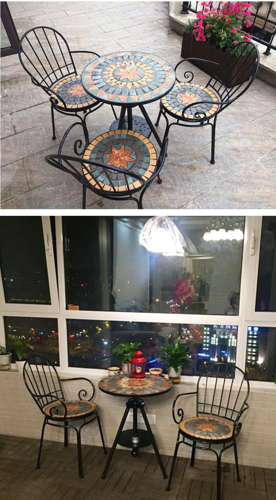 Sử dụng bộ bàn ghế ngồi Mosaic để đồng bộ