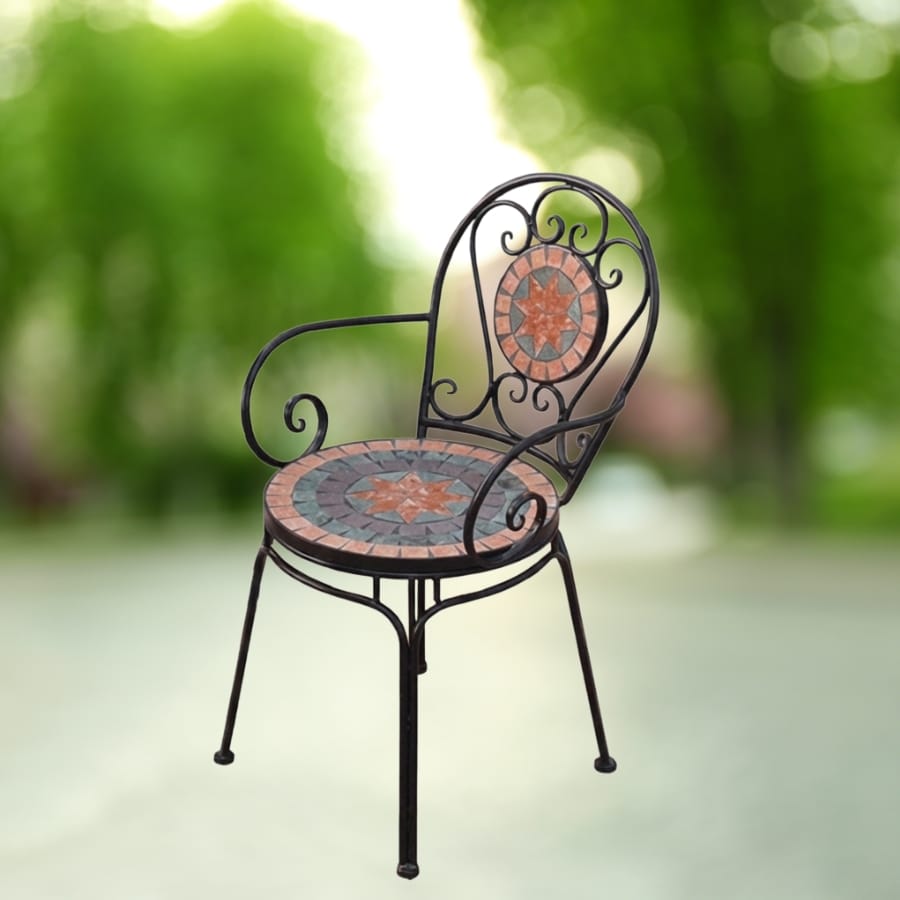 Ghế sân vườn họa tiết Mosaic cổ điển