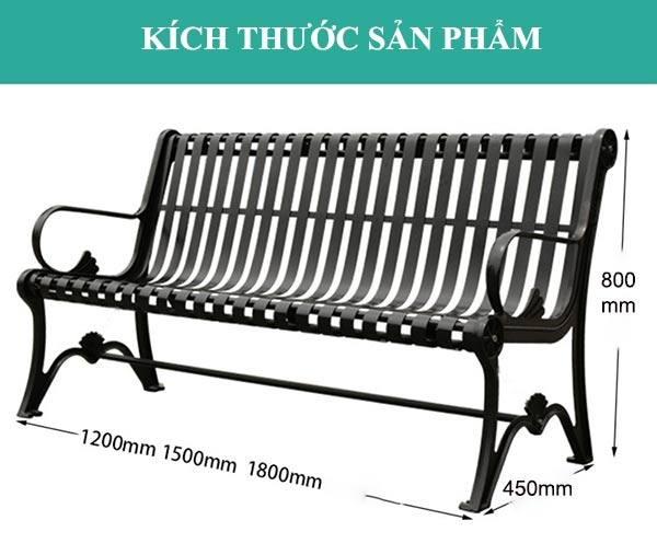 Kích thước ghế sắt công viên