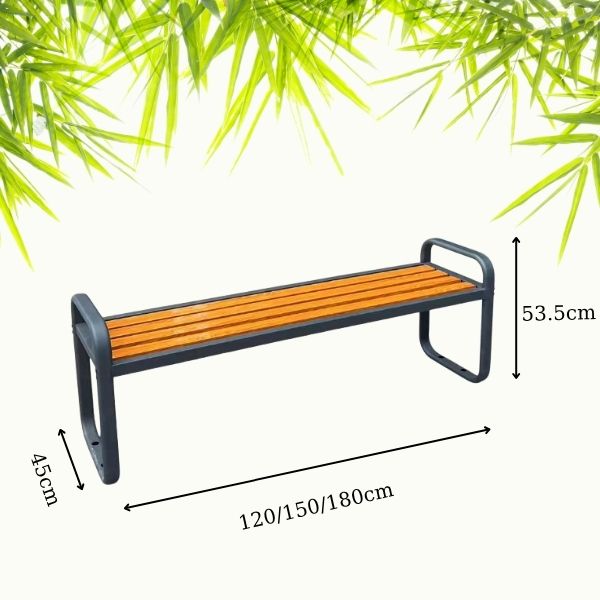 Chi tiết kích thước ghế băng công viên không tựa lưng