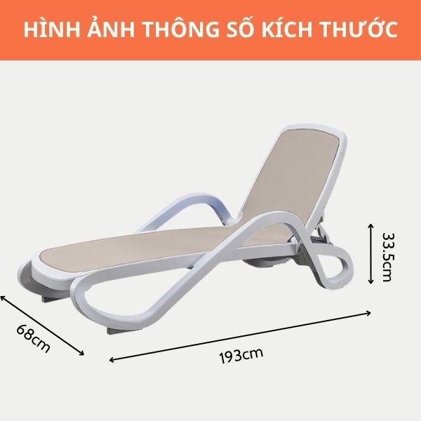 Kích thước ghế hồ bơi vải lưới