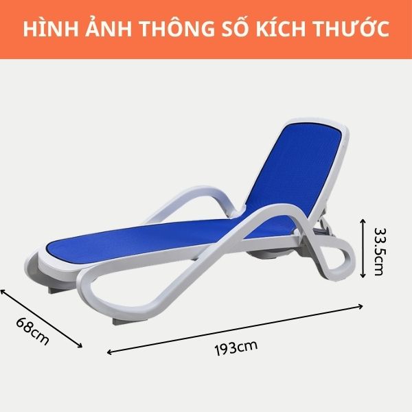 Kích thước ghế hồ bơi vải lưới