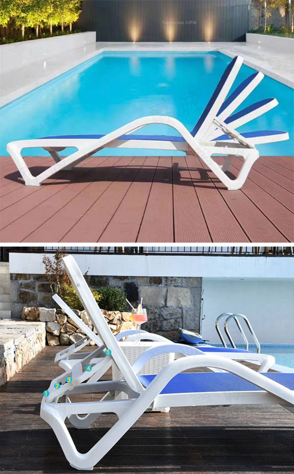 ghế tắm nắng bể bơi vải lưới teslin