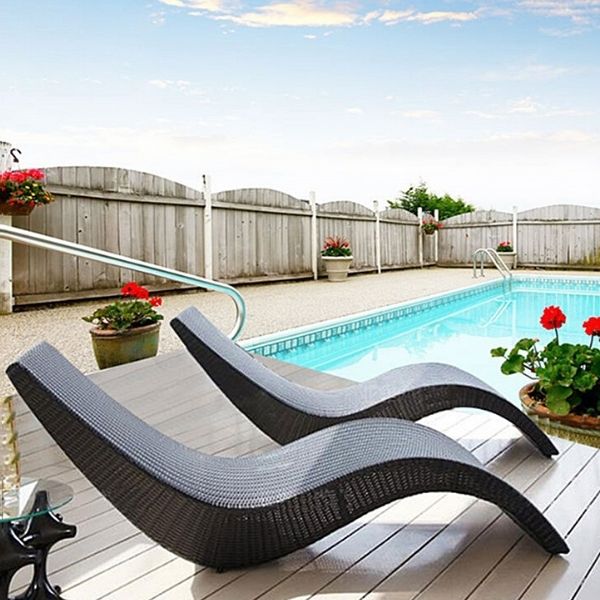 Mẫu ghế bể bơi mây nhựa được ưa chuộng sử dụng hiện nay