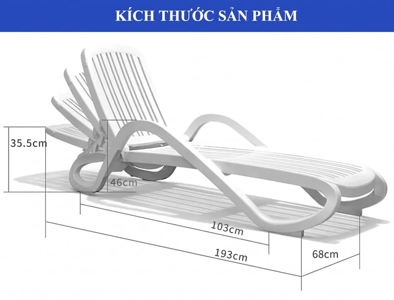Kích thước ghế hồ bơi