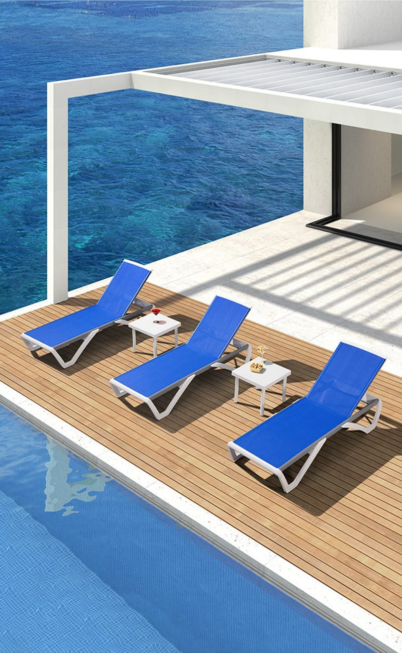 Ghế tắm nắng bể bơi cho dự án resort