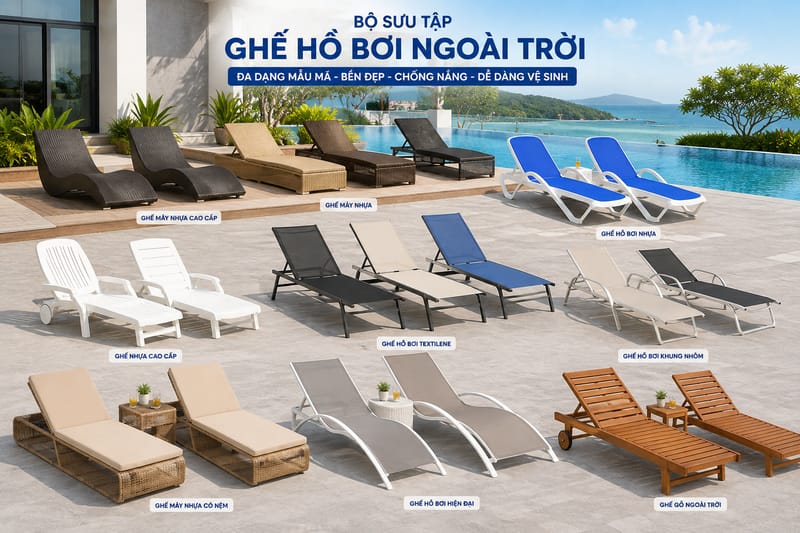 Ghế hồ bơi ngoài trời Hành Tinh Xanh