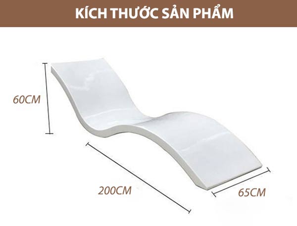 Tham khảo kích thước ghế hồ bơi ngoài trời