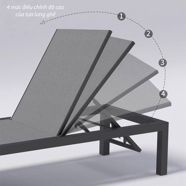 Phần tựa lưng có thể điều chỉnh độ cao giúp ngồi thoải mái