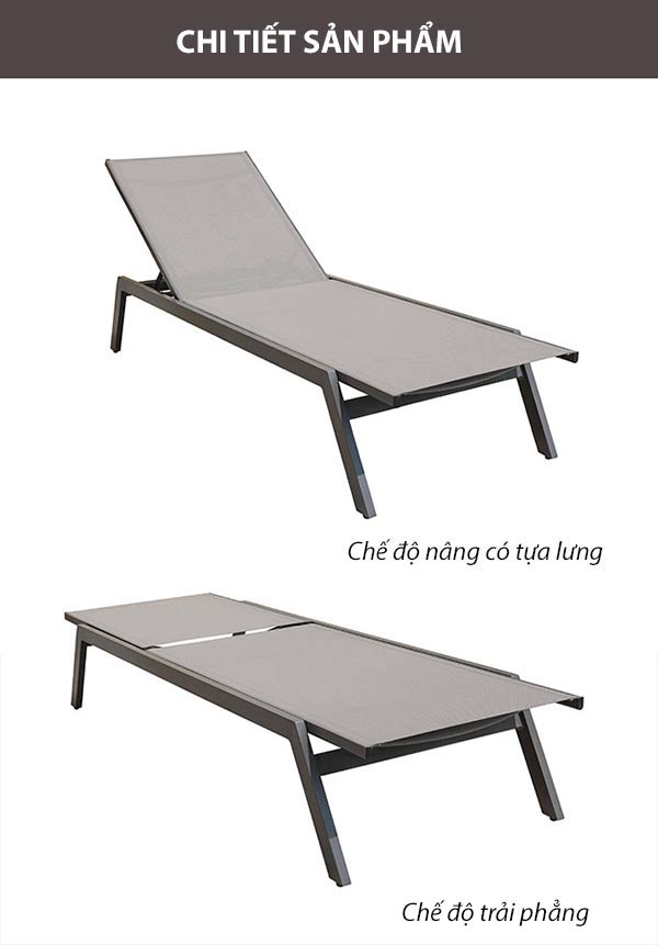 Mẫu ghế nằm tắm nắng thông minh, tiện ích
