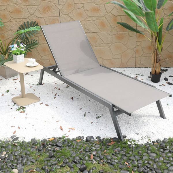 Ghế nằm tắm nắng sân vườn, hồ bơi bằng vải lưới teslin