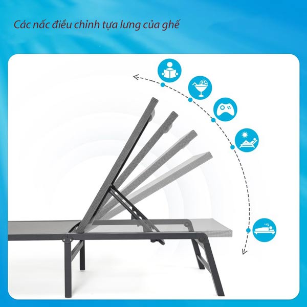 Phần tựa lưng dễ dàng điều chỉnh độ cao