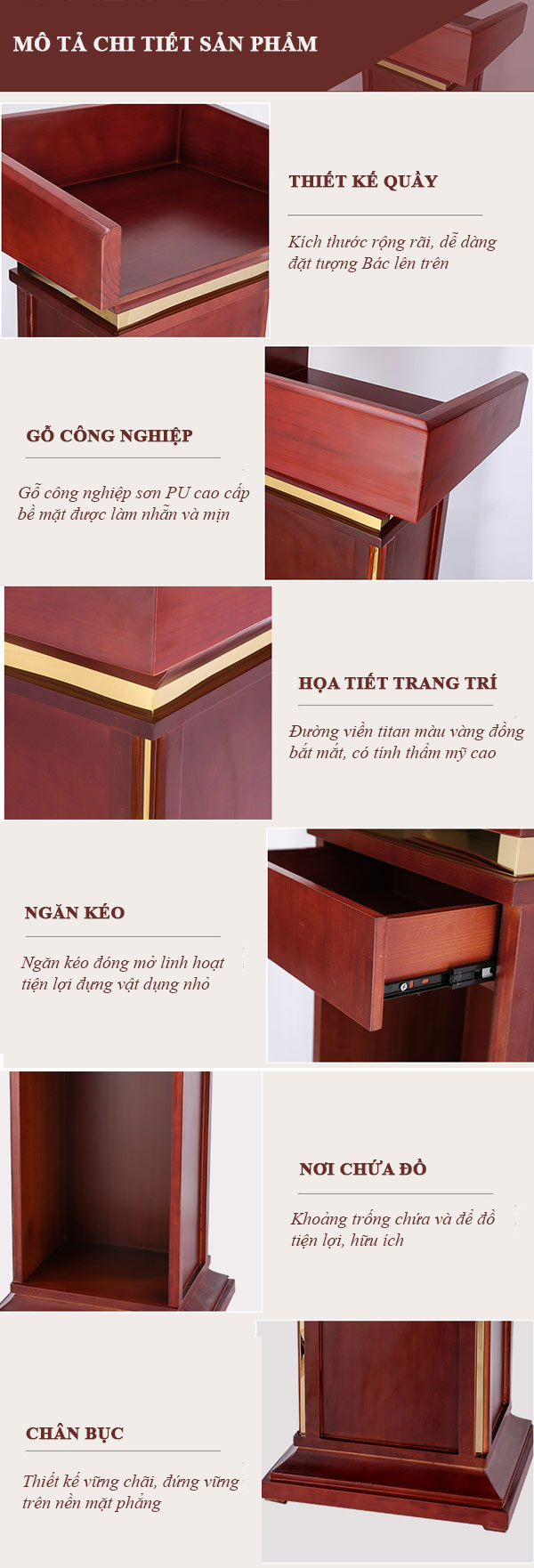 Đặc điểm các chi tiết