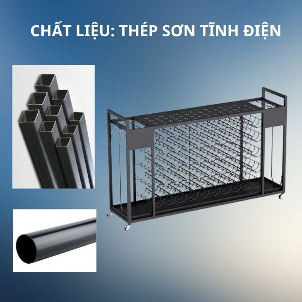 Kệ để ô dù 5 tầng cỡ lớn bằng thép sơn tĩnh điện