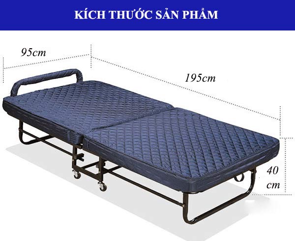 Kích thước giường phụ gấp gọn
