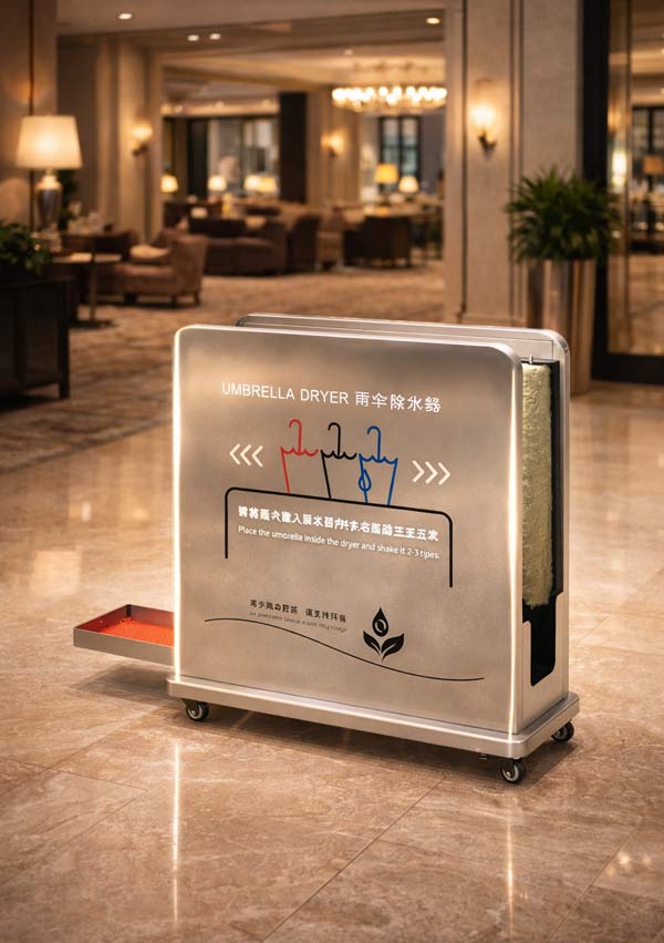 Mẫu hộp lau nước cho ô dù bằng inox cao cấp