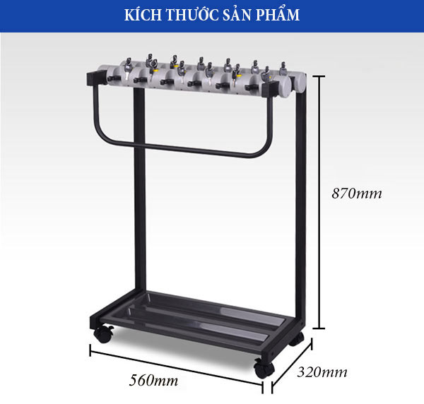Kích thước kệ để ô dù có khóa