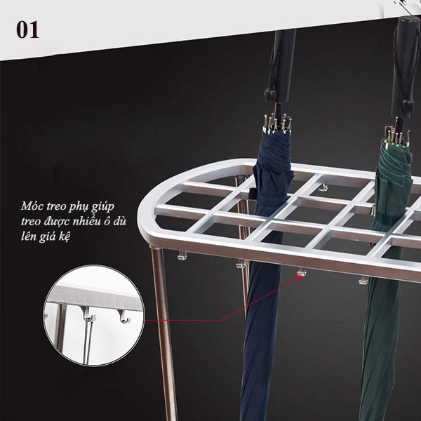 Chi tiết các bộ phận cấu thành kệ đựng ô dù bằng inox