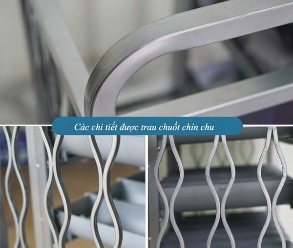 Các chi tiết của kệ treo ô đều hoàn thiện khá chỉn chu