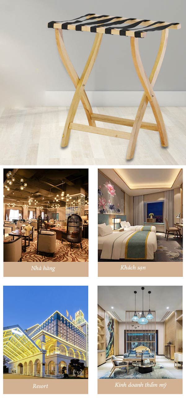 Giá để hành lý bằng gỗ không tựa được nhiều không gian ưa sử dụng