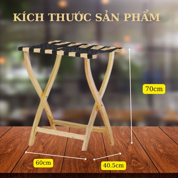 Kệ gỗ để hành lý có kích thước vừa phải