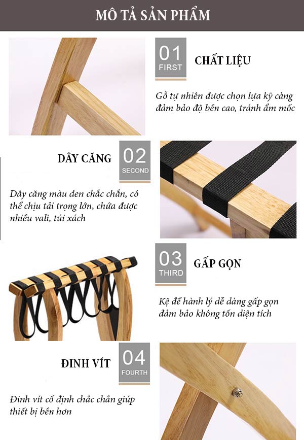 Khám phá đặc điểm của giá kệ đựng vali khách sạn