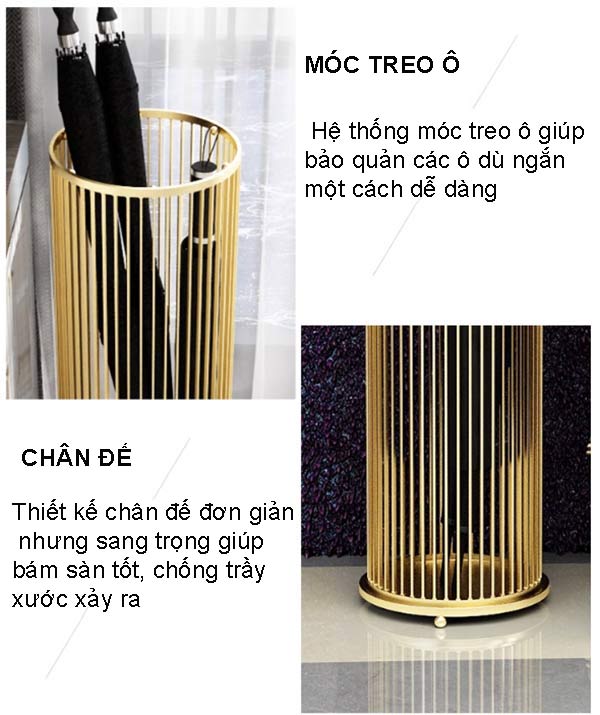 Tham khảo các chi tiết cấu thành sọt đựng ô dù