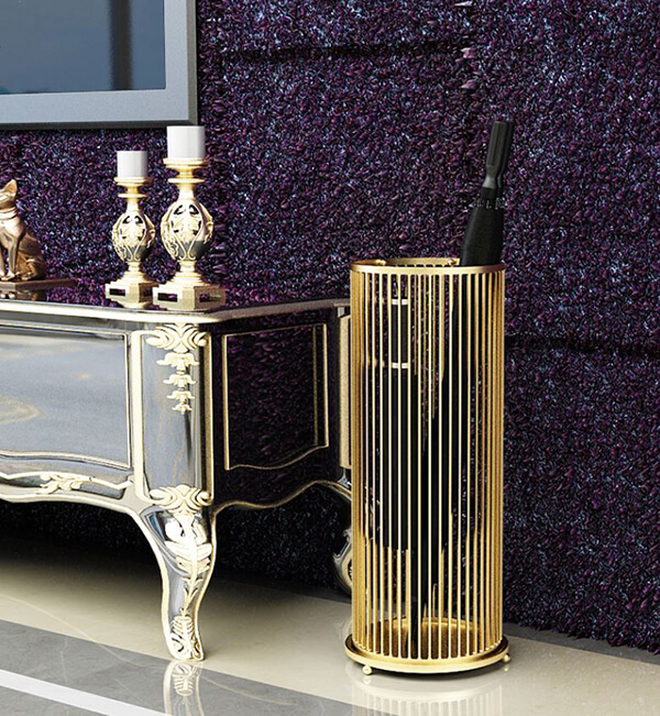 Mẫu sọt đựng ô dù inox mạ vàng đẹp, sang trọng