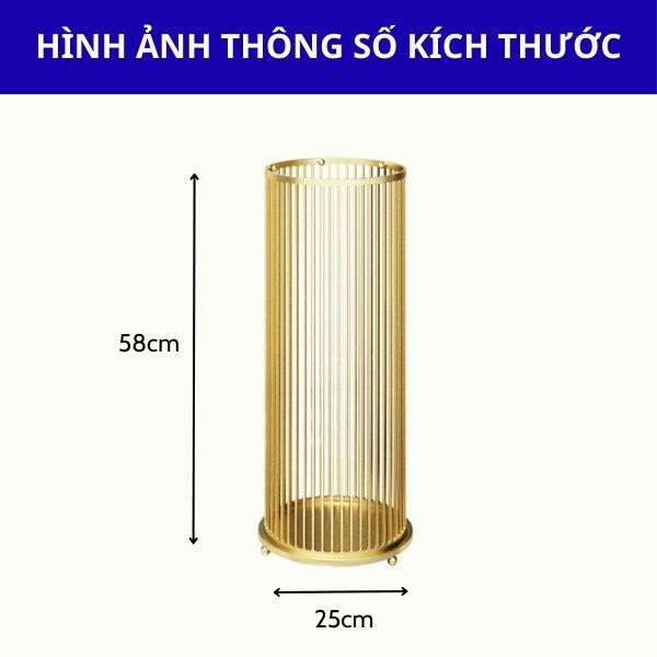 Kích thước sọt để ô dù thép mạ vàng
