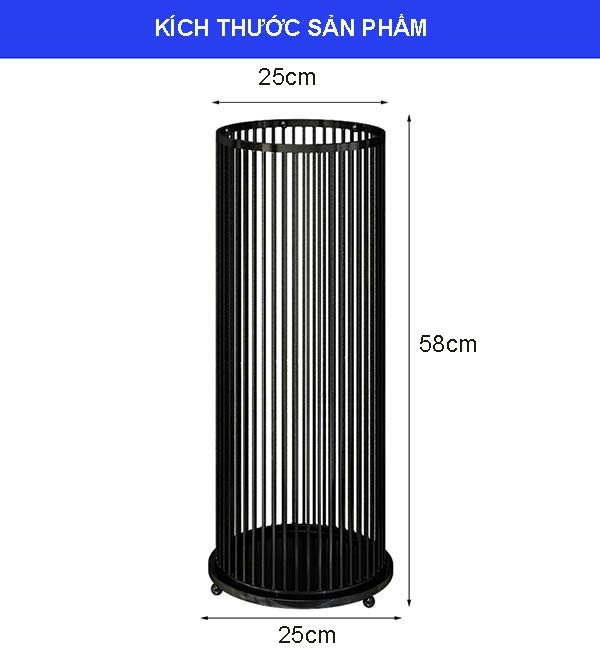 Kích thước sọt cắm ô bằng thép sơn tĩnh điện