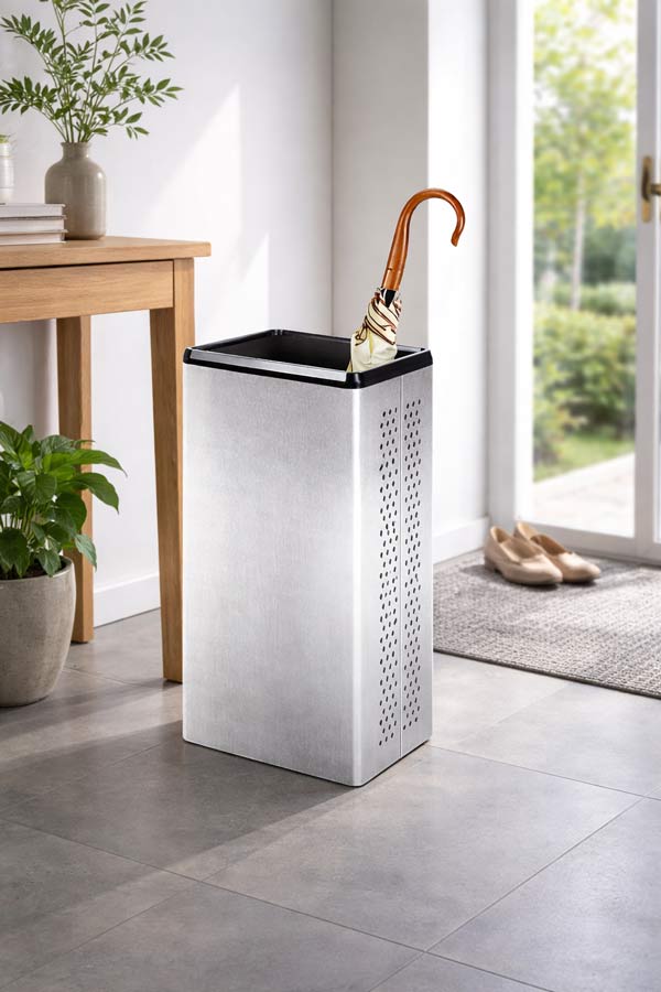 Thùng đựng ô dù inox trắng