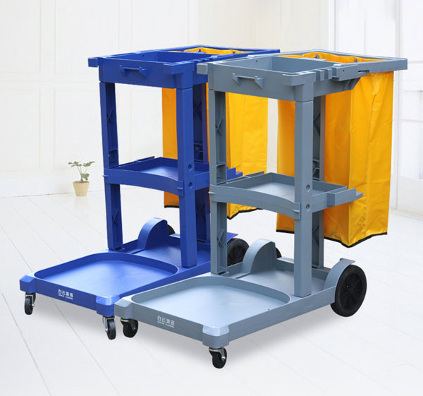 Xe đẩy làm vệ sinh 3 tầng chuyên dùng tại khách sạn