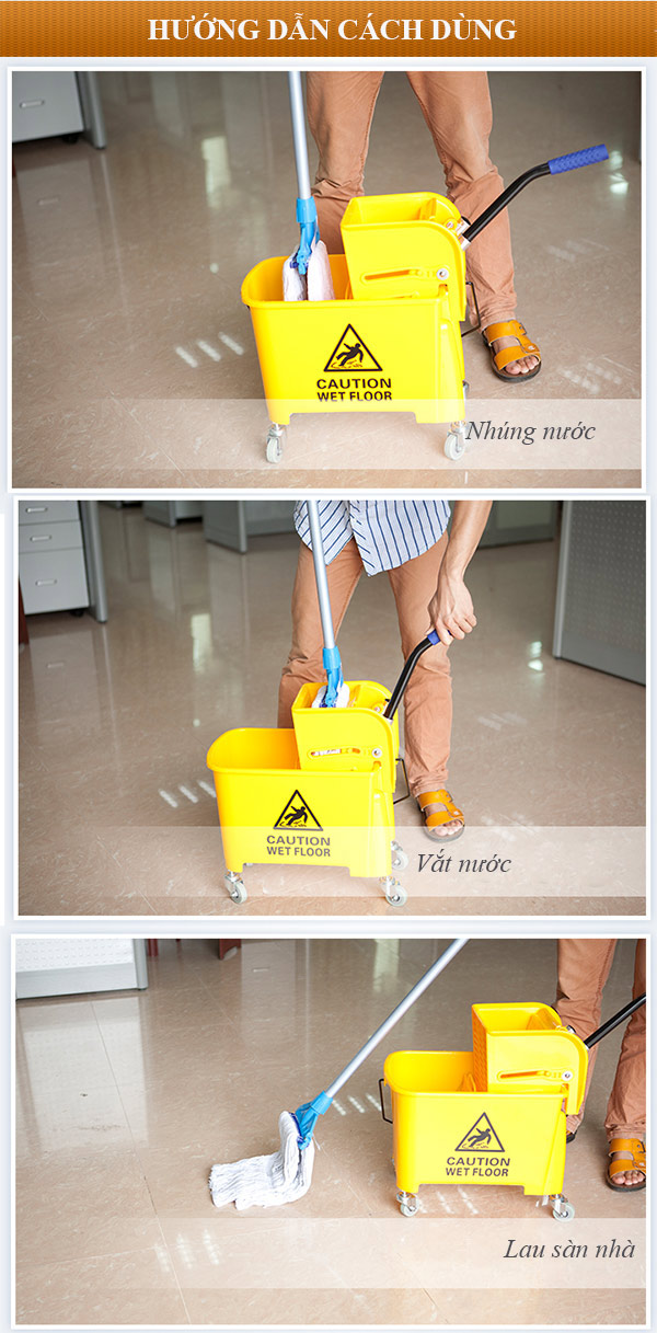 Chi tiết cách sử dụng xe vắt móp đơn