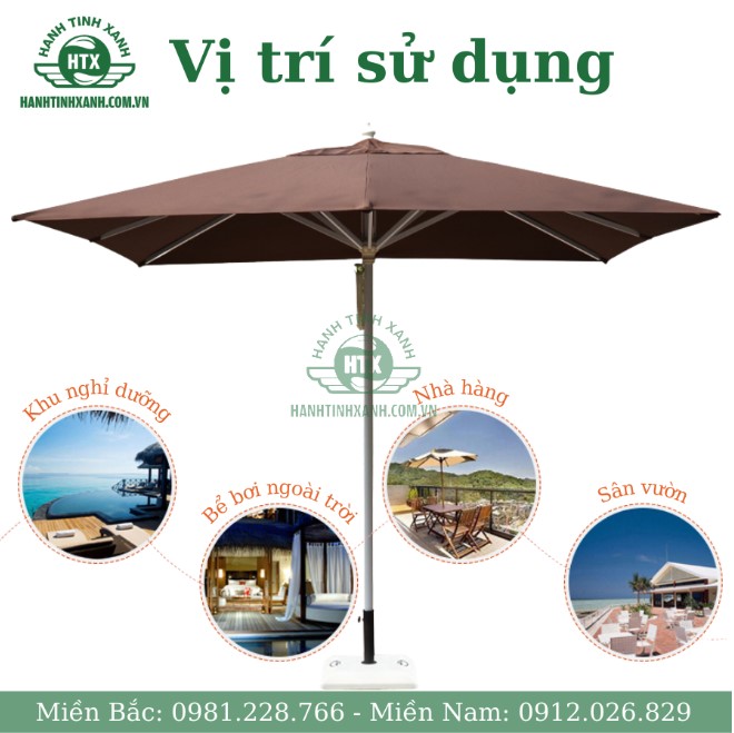 Ô chính tâm vuông kích thước 2m phù hợp với 1 số loại hình kinh doanh phổ biến