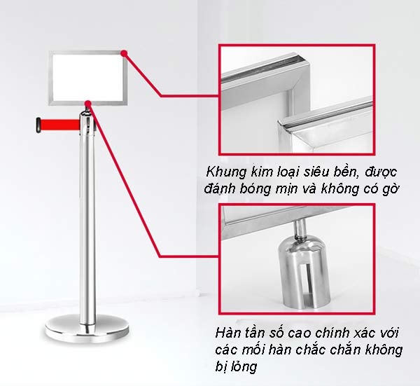Bảng thông báo gắn cột chắn được thiết kế chắn chắn, chất liệu tốt