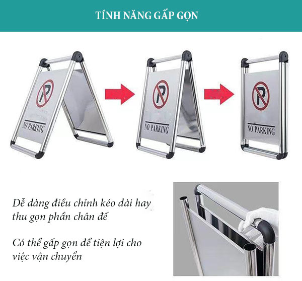 Dễ dàng sử dụng, thậm chí biển báo đỗ xe còn có thể gấp gọn