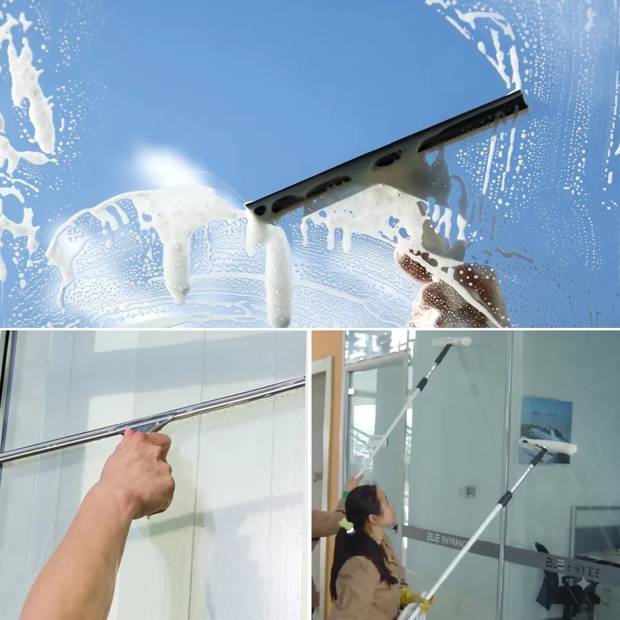 Sử dụng dụng cụ lau kính - làm sạch kính đúng cách