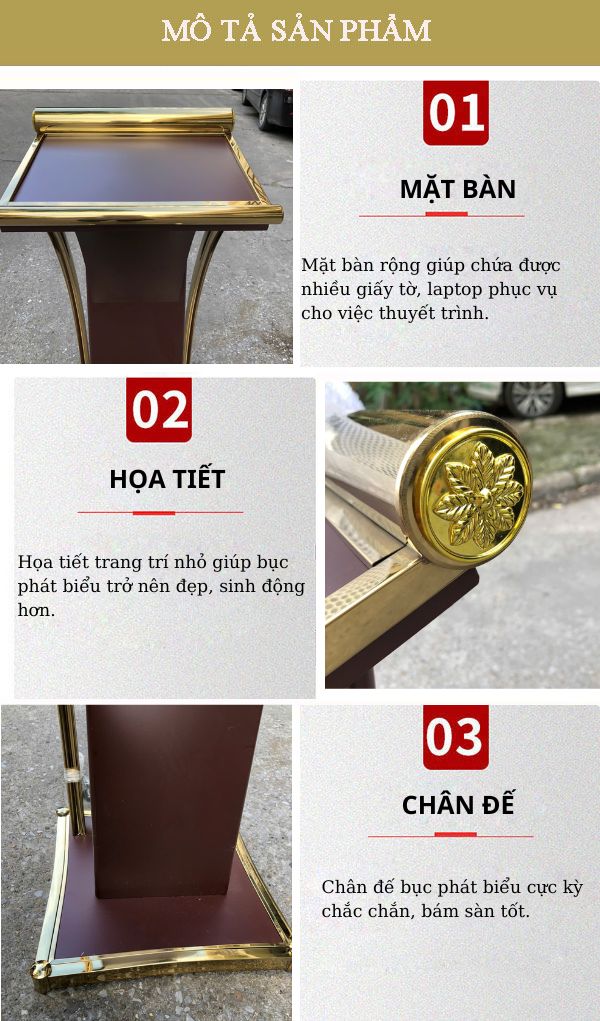 Tham khảo đặc điểm thiết kế của bục phát biểu