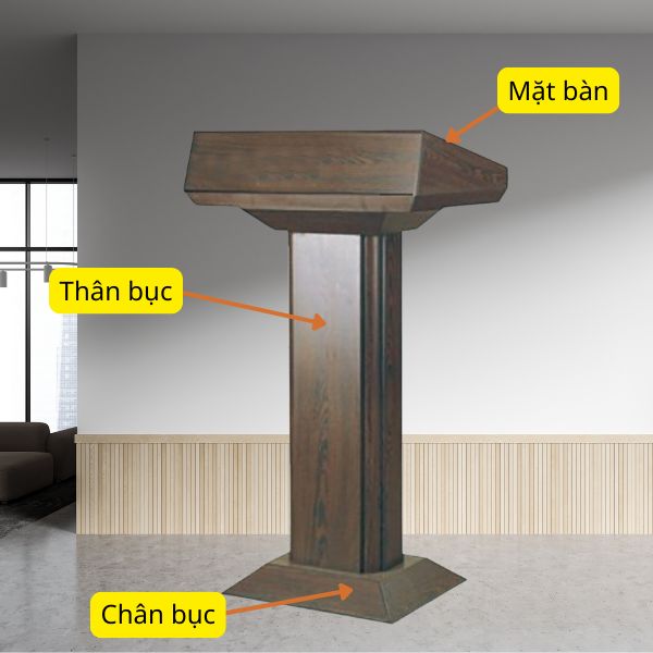 Cấu tạo bục gỗ phát biểu khá là đơn giản
