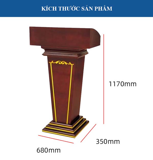 Tham khảo ngay kích thước bục đứng phát biểu