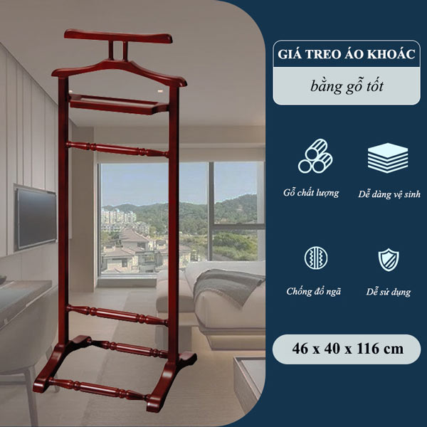 Mẫu cây treo áo khoác, áo vest bằng gỗ