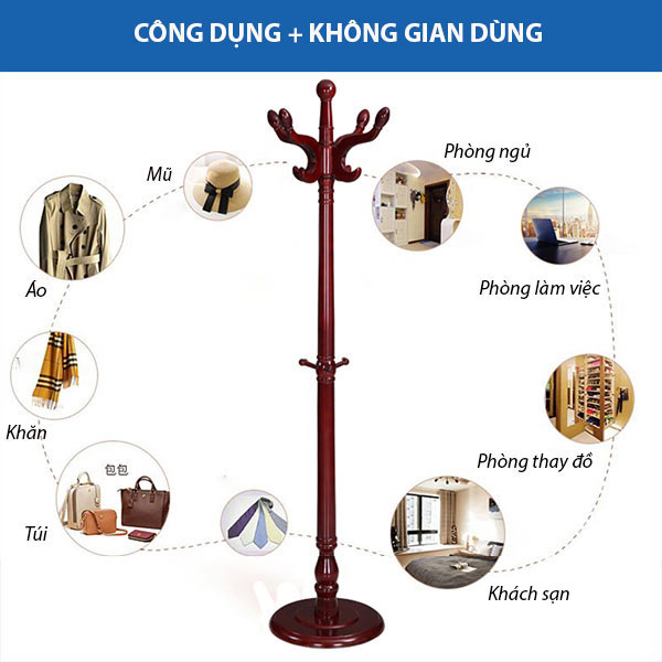 Treo đồ linh hoạt và sử dụng được ở nhiều không gian
