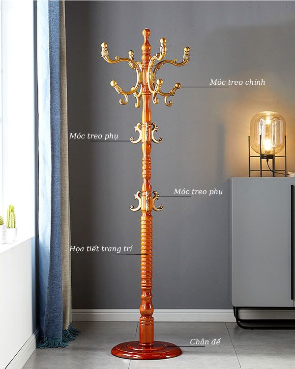 Các bộ phận cấu thành cây treo quần áo đứng