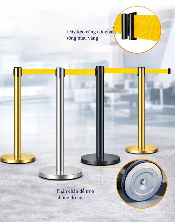 Cột chắn phân làn dây căng màu vàng của Hành Tinh Xanh