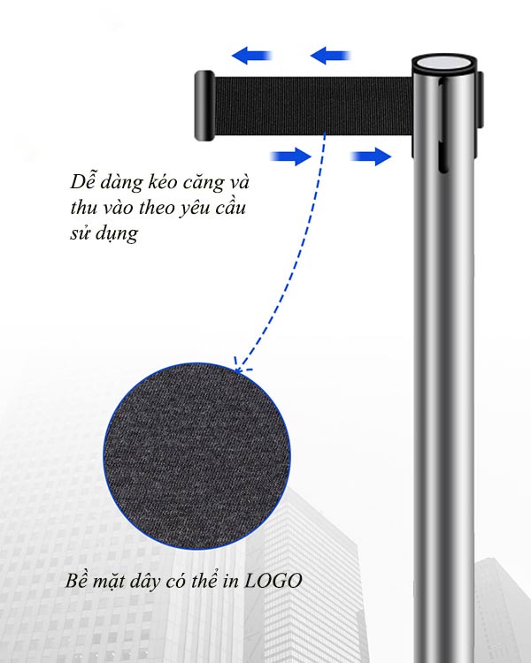 Dây căng cột chắn dễ dàng thu kéo bằng tay