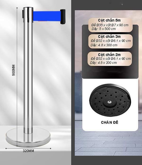 Kích thước trụ ngăn phân làn dây xanh dương